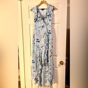 Banana Republic Blue Floral Wrap Dress